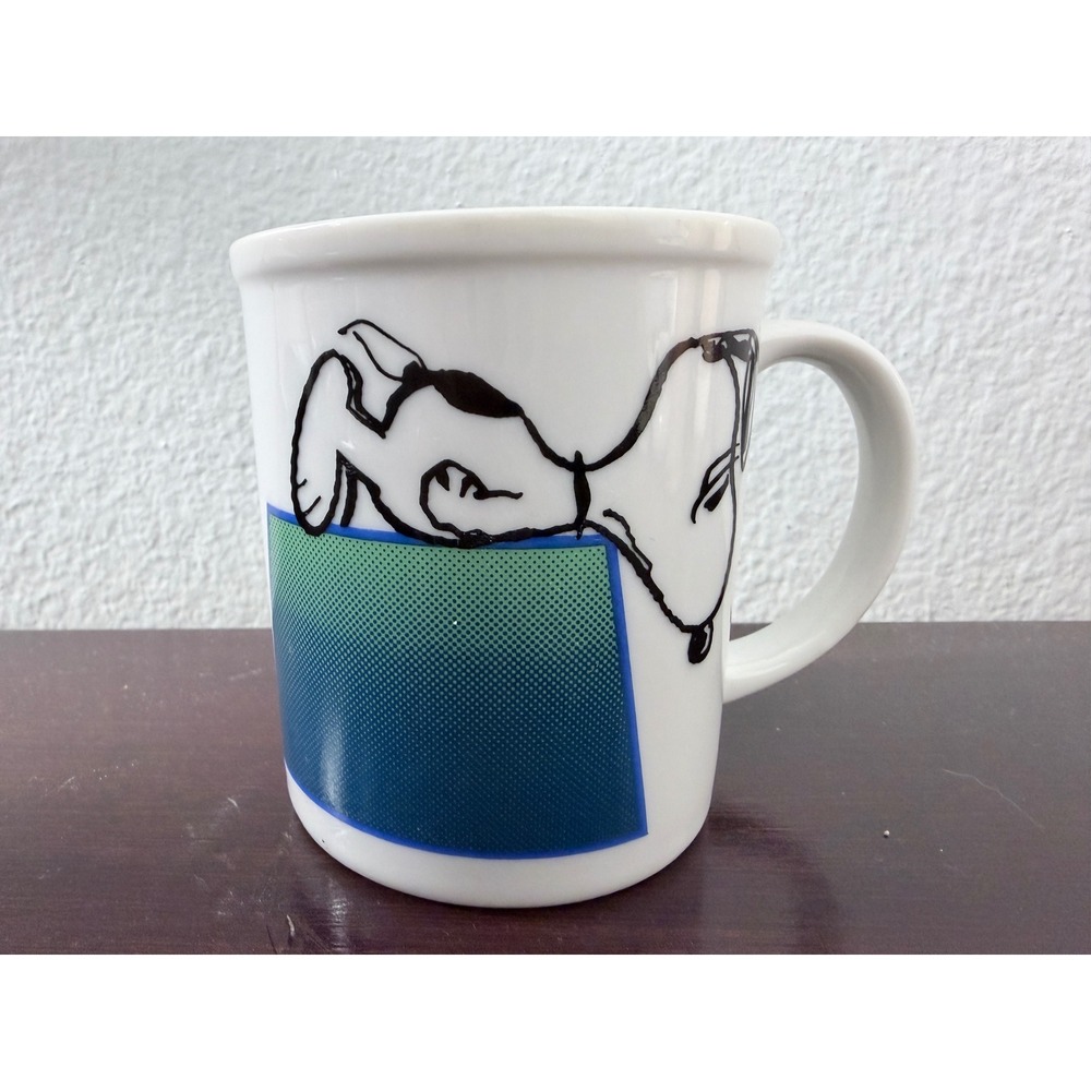 Vintage Snoopy Peanuts Mug I‎ Think I'm Allergic to Morning Made in Japan White